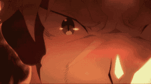 Garfiel using his ancestral blood to transform into his Golden Tiger form.