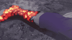 Archi's leg burned by the Black Serpent.