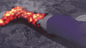 Archi's leg burned by the Black Serpent.