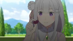 Emilia holding Bokko Fruit
