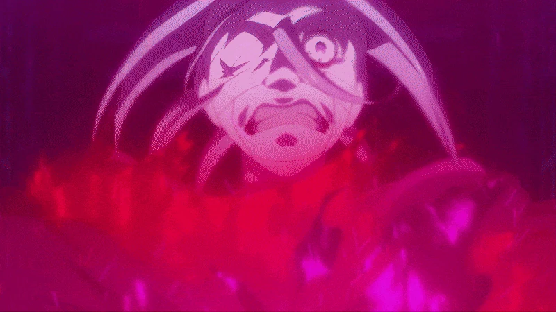 Sirius enveloping her chains in fire to unleash a powerful attack against Priscilla.